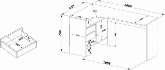 Стол Сокол СПм-25 Л столешница ЛДСП дуб сонома (00-00013781) - купить недорого с доставкой в интернет-магазине