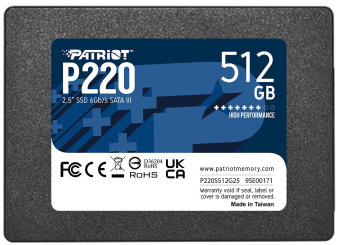 Накопитель SSD Patriot SATA III 512Gb P220S512G25 P220 2.5" - купить недорого с доставкой в интернет-магазине