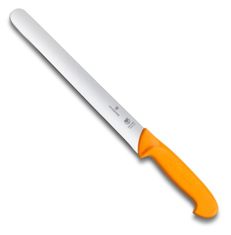 Нож кухонный Victorinox Swibo (5.8441.25) стальной для нарезки ломтиками лезв.250мм прямая заточка оранжевый - купить недорого с доставкой в интернет-магазине
