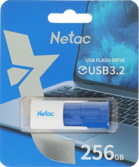 Флеш Диск Netac 256GB U182 NT03U182N-256G-32BL USB3.2 синий/белый - купить недорого с доставкой в интернет-магазине