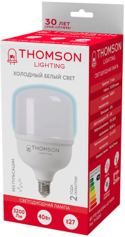 Лампа светодиодная Thomson TH-B2365 40Вт цок.:E27 цилин. 220B 6500K св.свеч.бел.хол. T120 (упак.:1шт) - купить недорого с доставкой в интернет-магазине