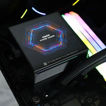 Система водяного охлаждения Thermalright Hyper Vision 360 ARGB Soc-AM5/AM4/1151/1200/2066/2011/1700 черный 4-pin 27dB Al LCD Ret (H-VISION-360-BL-ARGB) - купить недорого с доставкой в интернет-магазине