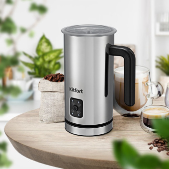 Капучинатор Kitfort КТ-758 стационар. 190мл серебристый - купить недорого с доставкой в интернет-магазине