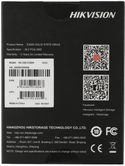 Накопитель SSD Hikvision PCI-E 3.0 x4 512Gb HS-SSD-E3000/512G E3000 M.2 2280 - купить недорого с доставкой в интернет-магазине