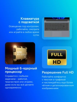 Ноутбук Tecno MegaBook K15SDA Ryzen 5 7430U 16Gb SSD512Gb AMD Radeon Graphics 15.6" IPS FHD (1920x1080) Windows 11 Home grey WiFi BT Cam 6060mAh (71003300493) - купить недорого с доставкой в интернет-магазине