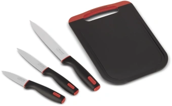 Набор ножей кухон. Rondell Urban RD-1010 компл.:4предм. разд.дос. черный/красный блистер - купить недорого с доставкой в интернет-магазине
