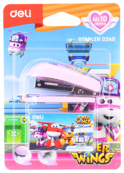 Степлер настольный Deli E0249 Super Wings 24/6 26/6 (12листов) ассорти 40скоб металл/пластик блистер - купить недорого с доставкой в интернет-магазине