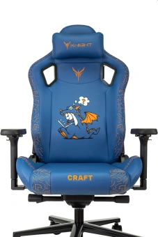 Кресло игровое Knight Craft Dragon синий экокожа с подголов. крестов. металл - купить недорого с доставкой в интернет-магазине
