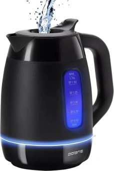Чайник электрический Polaris PWK 0723DDW 1.8л. 2200Вт черный корпус: пластик (026600) - купить недорого с доставкой в интернет-магазине