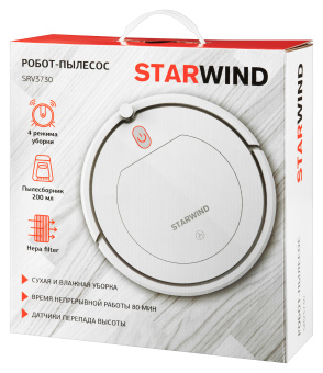 Пылесос-робот Starwind SRV3730 18Вт белый - купить недорого с доставкой в интернет-магазине