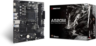 Материнская плата Biostar A520MT Soc-AM4 AMD A520 2xDDR4 mATX AC`97 8ch(7.1) GbLAN RAID+HDMI+DP - купить недорого с доставкой в интернет-магазине