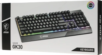 Клавиатура MSI GK30 RU черный USB Multimedia for gamer LED (подставка для запястий) (S11-04RU236-CLA) кабель 1.8м - купить недорого с доставкой в интернет-магазине