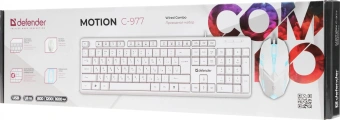 Клавиатура + мышь Defender Motion C-977 клав:белый мышь:белый/розовый USB Multimedia (45977) - купить недорого с доставкой в интернет-магазине
