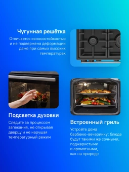 Плита Комбинированная Gorenje GK5C41SF серый (стеклянная крышка) реш.чугун - купить недорого с доставкой в интернет-магазине
