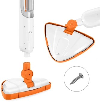 Швабра паровая Kitfort КТ-1048-2 1300Вт белый/оранжевый - купить недорого с доставкой в интернет-магазине