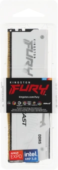 Память DDR5 32GB 5200MHz Kingston KF552C36BWEA-32 Fury Beast White Expo RGB RTL Gaming PC5-41600 CL36 DIMM 288-pin 1.25В kit single rank с радиатором Ret - купить недорого с доставкой в интернет-магазине