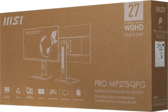 Монитор MSI 27" Pro MP275QPG черный IPS LED 16:9 HDMI M/M матовая HAS Piv 1300:1 300cd 178гр/178гр 2560x1440 100Hz DP Quad 2K (1440p) 6.26кг - купить недорого с доставкой в интернет-магазине
