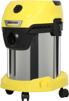 Строительный пылесос Karcher WD 3 S V-17/4/20 1000Вт (уборка: сухая/сбор воды) желтый - купить недорого с доставкой в интернет-магазине