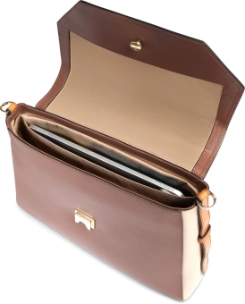 Сумка женская Piquadro Circle BD6777W92/MBE коричневая/бежевая натур.кожа - купить недорого с доставкой в интернет-магазине
