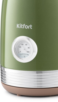 Чайник электрический Kitfort КТ-6110 1.7л. 2200Вт зеленый (корпус: нержавеющая сталь) - купить недорого с доставкой в интернет-магазине
