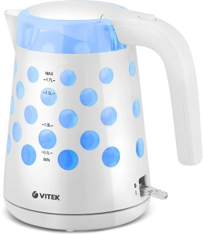 Чайник электрический Vitek VT-7048 1.7л. 2200Вт белый корпус: пластик - купить недорого с доставкой в интернет-магазине