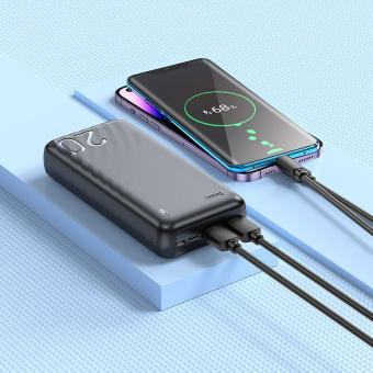 Мобильный аккумулятор Hoco J123A Element 20000mAh 2A 2xUSB-A черный - купить недорого с доставкой в интернет-магазине