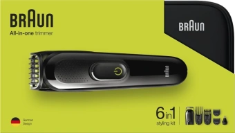 Триммер Braun 3 MGK3921TS черный/зеленый (насадок в компл:5шт) - купить недорого с доставкой в интернет-магазине