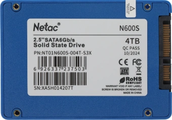 Накопитель SSD Netac SATA-III 4TB NT01N600S-004T-S3X N600S 2.5" - купить недорого с доставкой в интернет-магазине