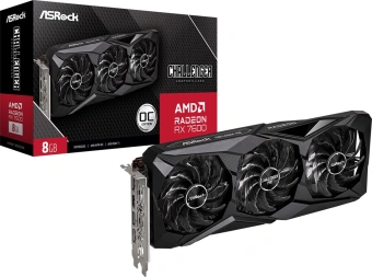 Видеокарта Asrock PCI-E 4.0 RX7600 CLP 8GO AMD Radeon RX 7600 8Gb 128bit GDDR6 2280/18000 HDMIx1 DPx3 HDCP Ret - купить недорого с доставкой в интернет-магазине