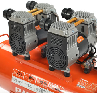 Компрессор поршневой Patriot WO 80-360 безмасляный 80л 2200Вт оранжевый - купить недорого с доставкой в интернет-магазине