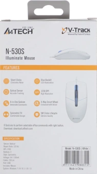 Мышь A4Tech N-530S белый оптическая 1200dpi USB 2but - купить недорого с доставкой в интернет-магазине