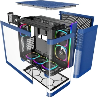Корпус Montech King 95 Pro голубой без БП ATX 4x120mm 2x140mm 1x180mm 2xUSB3.0 audio bott PSU - купить недорого с доставкой в интернет-магазине