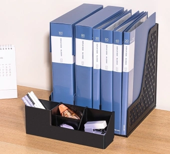 Лоток вертикальный Deli E9847 BLACK 3отд. сборный для бумаг 253x320x275мм черный пластик пластиковый пакет - купить недорого с доставкой в интернет-магазине