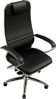 Кресло Метта Samurai KL-1 черный сиденье черный экокожа с подголов. крестов. металл хром - купить недорого с доставкой в интернет-магазине