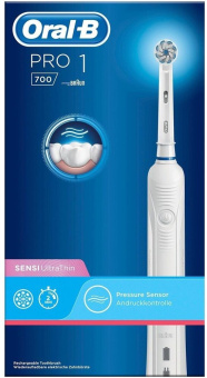 Зубная щетка электрическая Oral-B Pro 700 Sensi Clean белый - купить недорого с доставкой в интернет-магазине