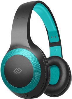 Гарнитура накладные Digma BT-15 черный/голубой беспроводные bluetooth оголовье (BT-15BLB) - купить недорого с доставкой в интернет-магазине