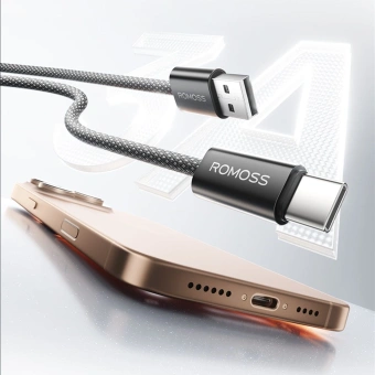 Кабель Romoss CB3038 1746960 ver2.0 USB (m)-USB Type-C (m) 1.2м черный - купить недорого с доставкой в интернет-магазине