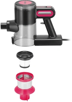 Пылесос Kitfort КТ-5515 600Вт черный/розовый - купить недорого с доставкой в интернет-магазине