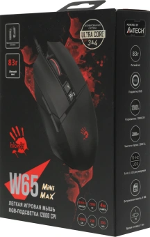 Мышь A4Tech Bloody W65 Max Mini черный оптическая 12000dpi USB 9but (W65 MAX MINI STONE BLACK) - купить недорого с доставкой в интернет-магазине