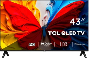 Телевизор LED TCL 43" 43S5K черный FULL HD 60Hz DVB-T DVB-T2 DVB-C DVB-S DVB-S2 USB WiFi Smart TV - купить недорого с доставкой в интернет-магазине