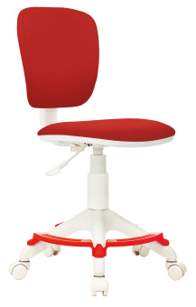 Кресло детское Бюрократ CH-W204/F красный 26-22 крестов. пластик подст.для ног пластик белый - купить недорого с доставкой в интернет-магазине