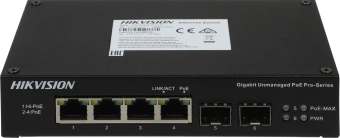 Коммутатор Hikvision DS-3T0506HP-E/HS 4x1Гбит/с 2SFP 3PoE+ 1PoE++ 60W неуправляемый - купить недорого с доставкой в интернет-магазине