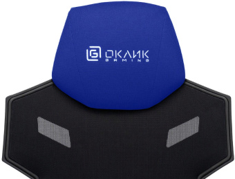 Кресло игровое Оклик 111G черный/синий сиденье черный сетка/ткань с подголов. крестов. пластик черный - купить недорого с доставкой в интернет-магазине
