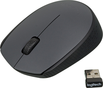 Мышь Logitech M170 серый/черный оптическая (1000dpi) беспроводная USB для ноутбука (2but) - купить недорого с доставкой в интернет-магазине