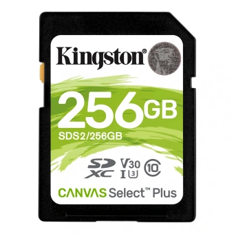 Флеш карта SDXC 256GB Kingston SDS2/256GB Canvas Select Plus w/o adapter - цена, купить или заказать с доставкой в интернет-магазине Флеш карта SDXC 256GB Kingston SDS2/256GB Canvas Select Plus w/o adapter - купить недорого с доставкой в интернет-магазине