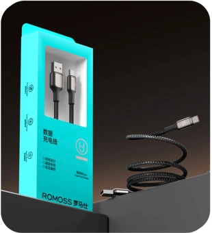 Кабель Romoss CB303A 1746962 USB (m)-USB Type-C (m) 2м черный - купить недорого с доставкой в интернет-магазине