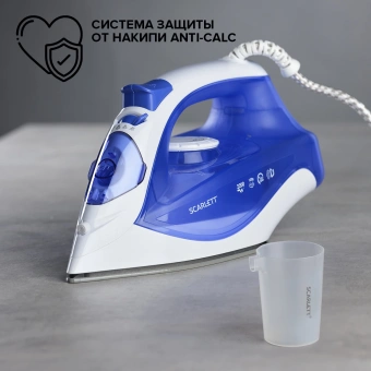 Утюг Scarlett SC-SI30K23 2200Вт белый/синий - купить недорого с доставкой в интернет-магазине