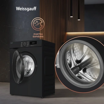 Стиральная машина Weissgauff WM 39106 Inverter Steam класс: A++ загр.фронтальная макс.:6кг черный инвертор - купить недорого с доставкой в интернет-магазине