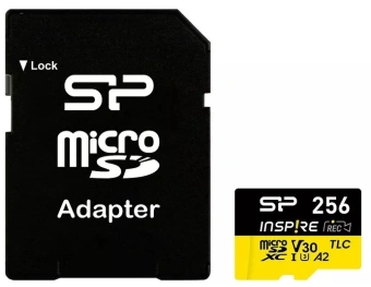 Флеш карта microSDXC 256GB Silicon Power SP256GBSTXLA2V1NSP Inspire V30 A2 + adapter - купить недорого с доставкой в интернет-магазине