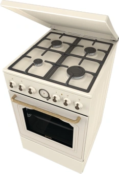 Плита Комбинированная Gorenje GKS5B70CLI бежевый (металлическая крышка) реш.чугун - купить недорого с доставкой в интернет-магазине
